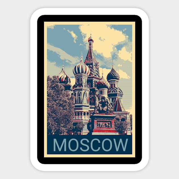 Moscow in Shepard Fairey style 2 Sticker by Montanescu